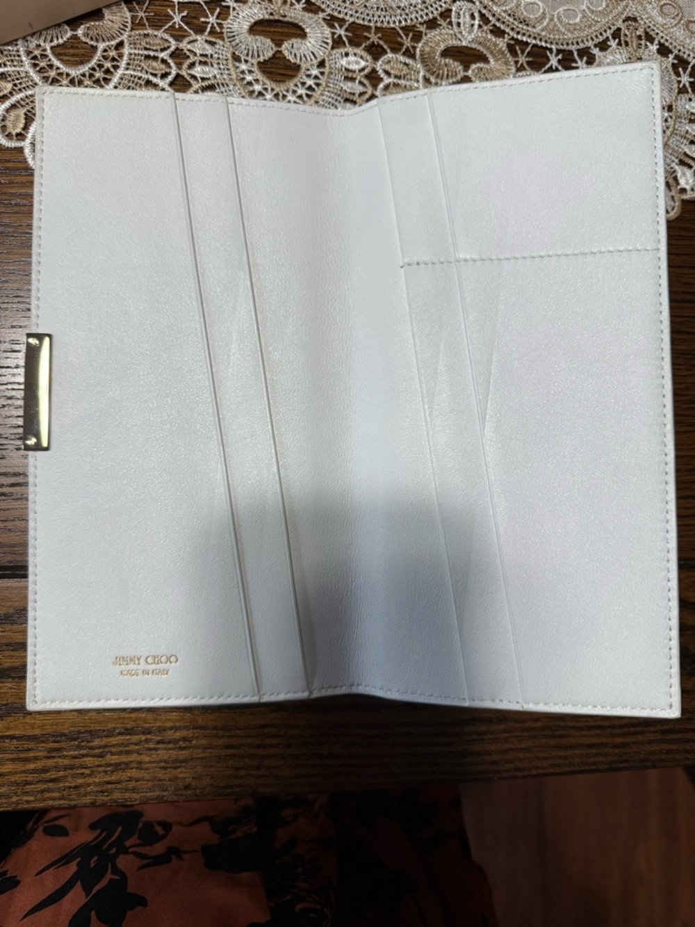 Jimmy Choo Bicolor Leather Continental Wallet & Passport Holder - Beige & Cream - Picture 16 of 16